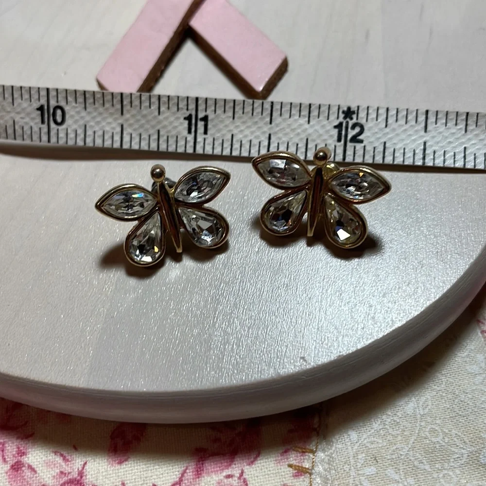 Trifari Butterfly Earrings Vintage Costume Jewelry